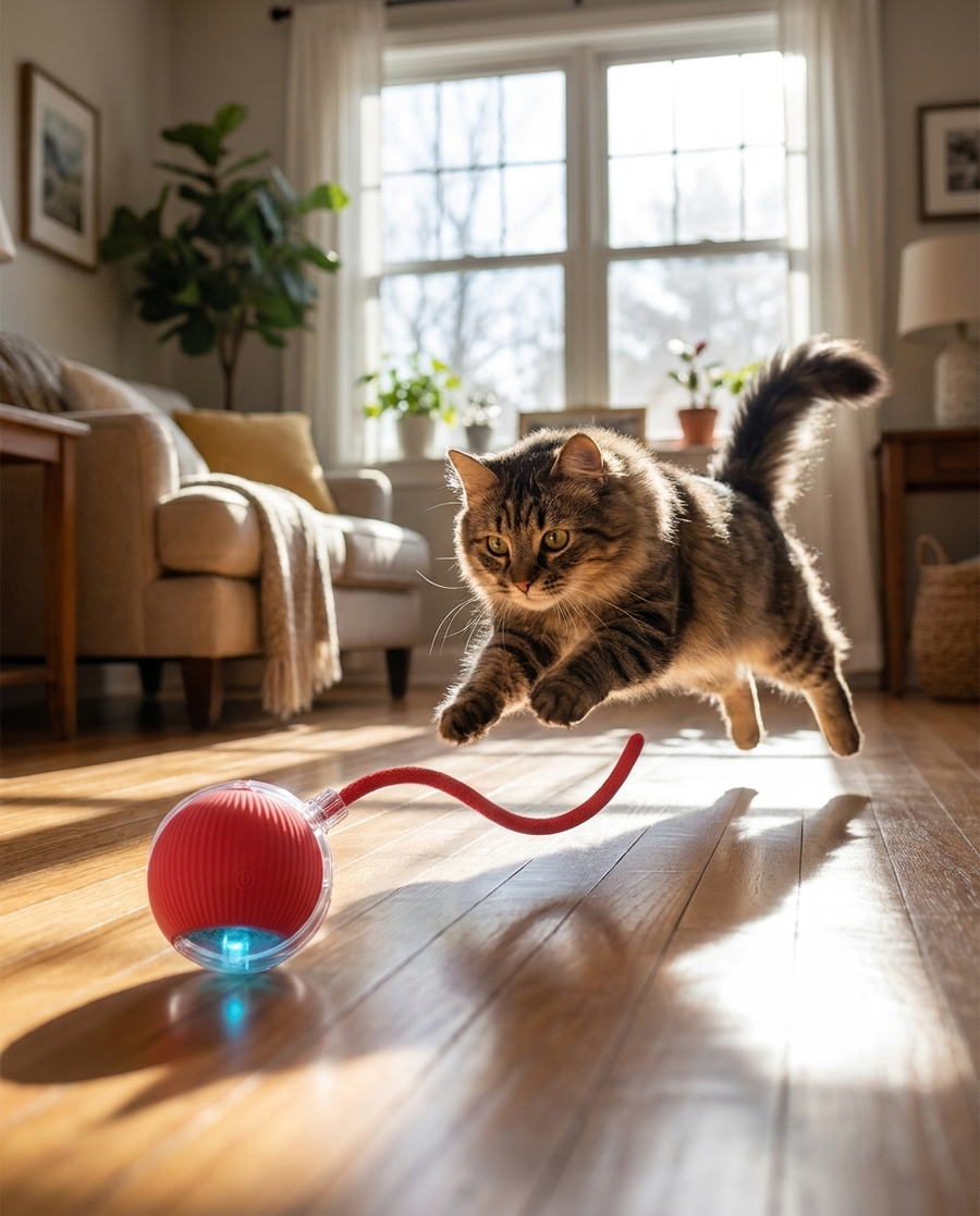 It moves on its own — so the chase never stops.