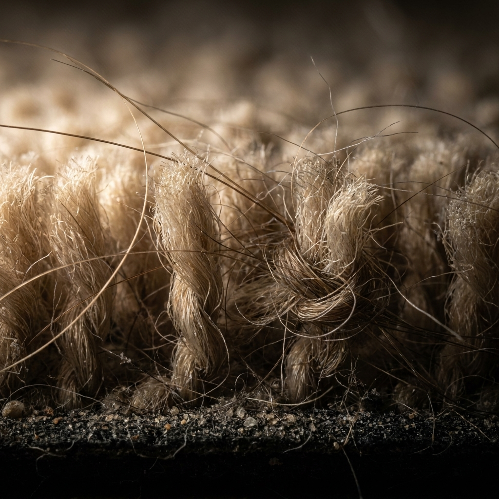 Your vacuum skims. Hair stays woven in.