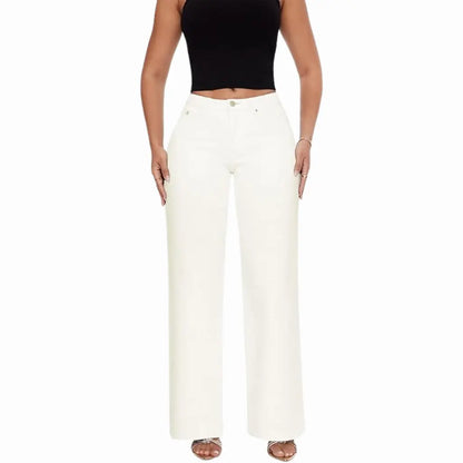 White wide-leg jeans