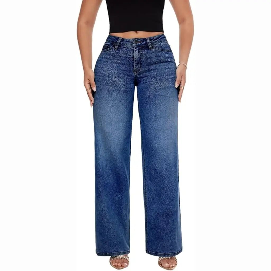 Dark Blue wide-leg jeans